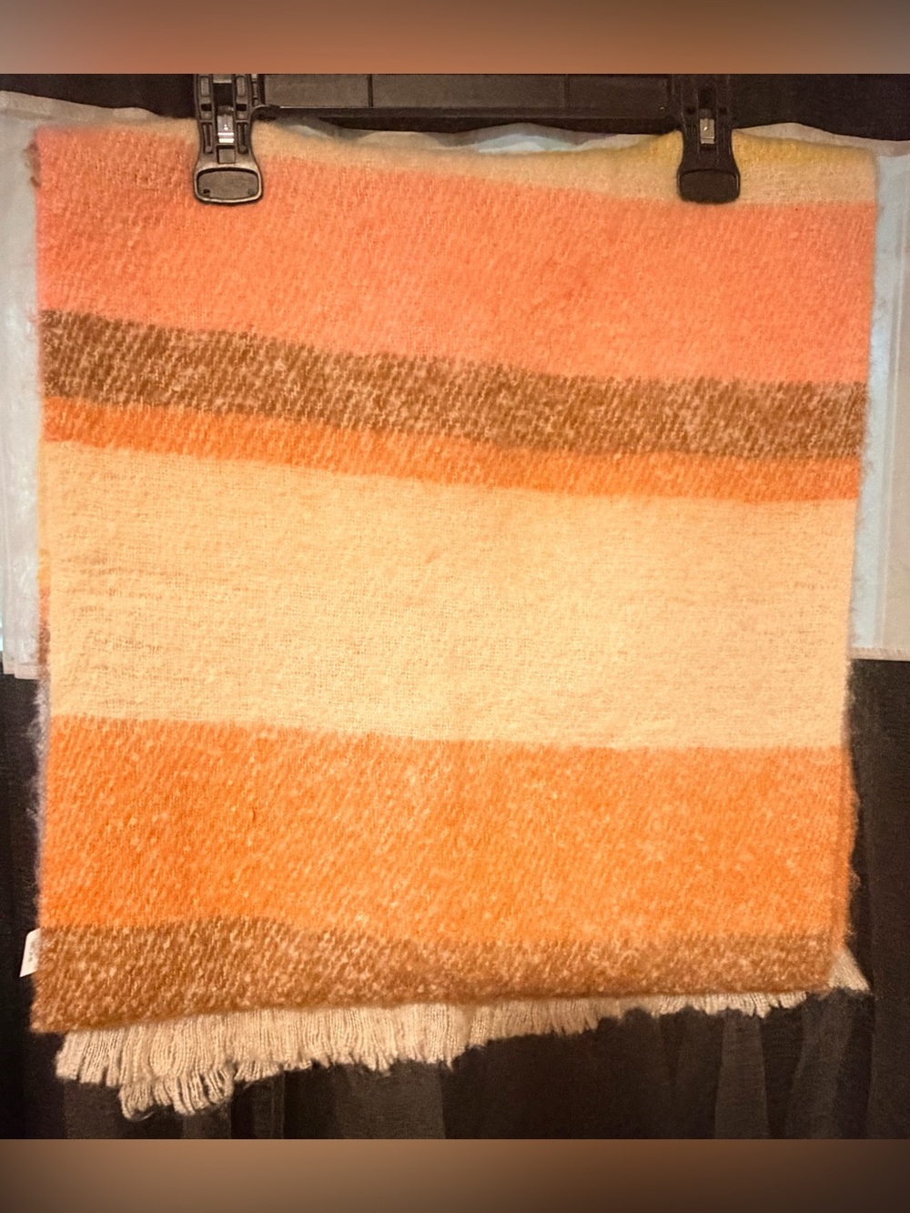 Cozy Striped Orange & Cream Women's Scarf